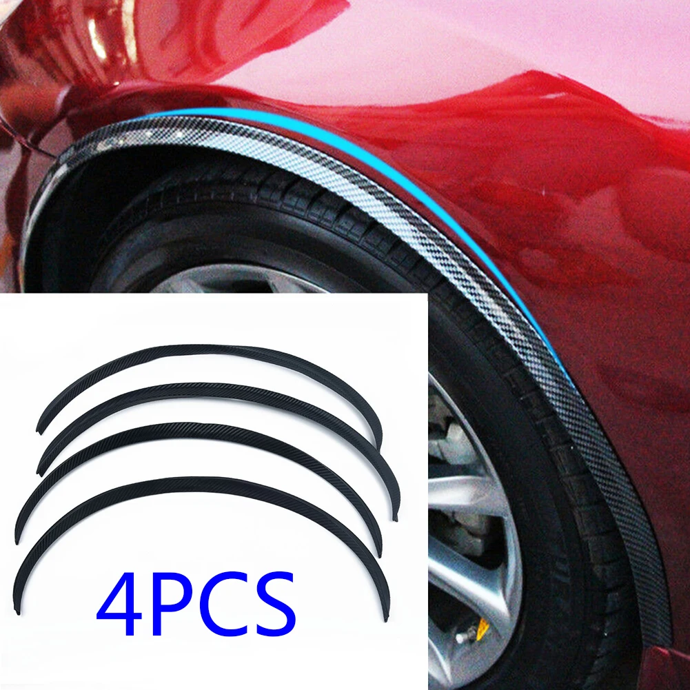 

Replacement Wheel Eyebrows protector Rubber Strip Trim Accessory Black Carbon Fiber look Cover Exterior Fender