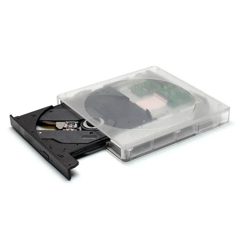 DVD RW Writer Transparent External Drive Home Office USB3.0 Interface Compatible With All Discs Lightweight And Ultra-thin