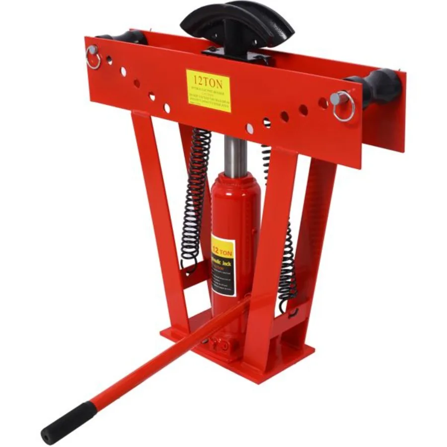 

12 Ton Pipe Bender Manual Hydraulic Piping Bending Exhaust Tube Fabric with 6 Dies Adjustable Rollers 90180 Degree Bending Stee