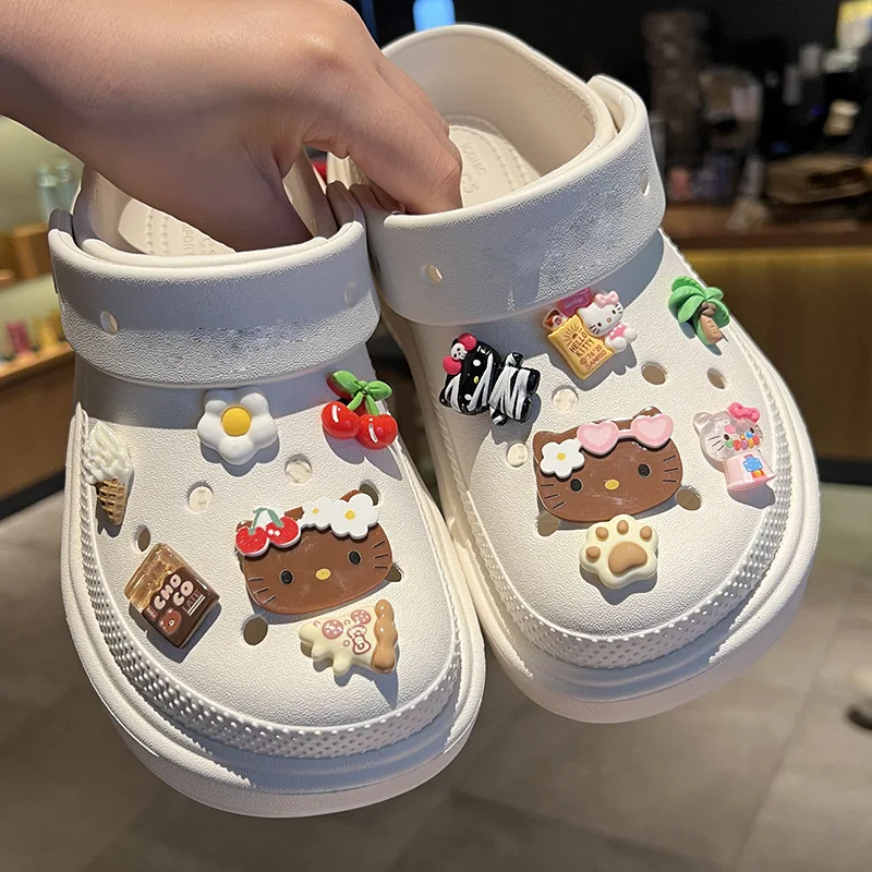 

Miniso Hello Kitty Accessories Set Anime Shoe Accessories Cute Cartoon For Clog Shoe Buckles New Sandals Characters Friend Gifts