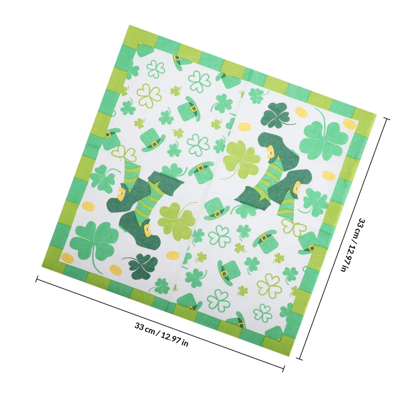 20 Pcs Napkins Dinner Hand Beverage Paper Decorative Irish Festival Shamrock Decoration