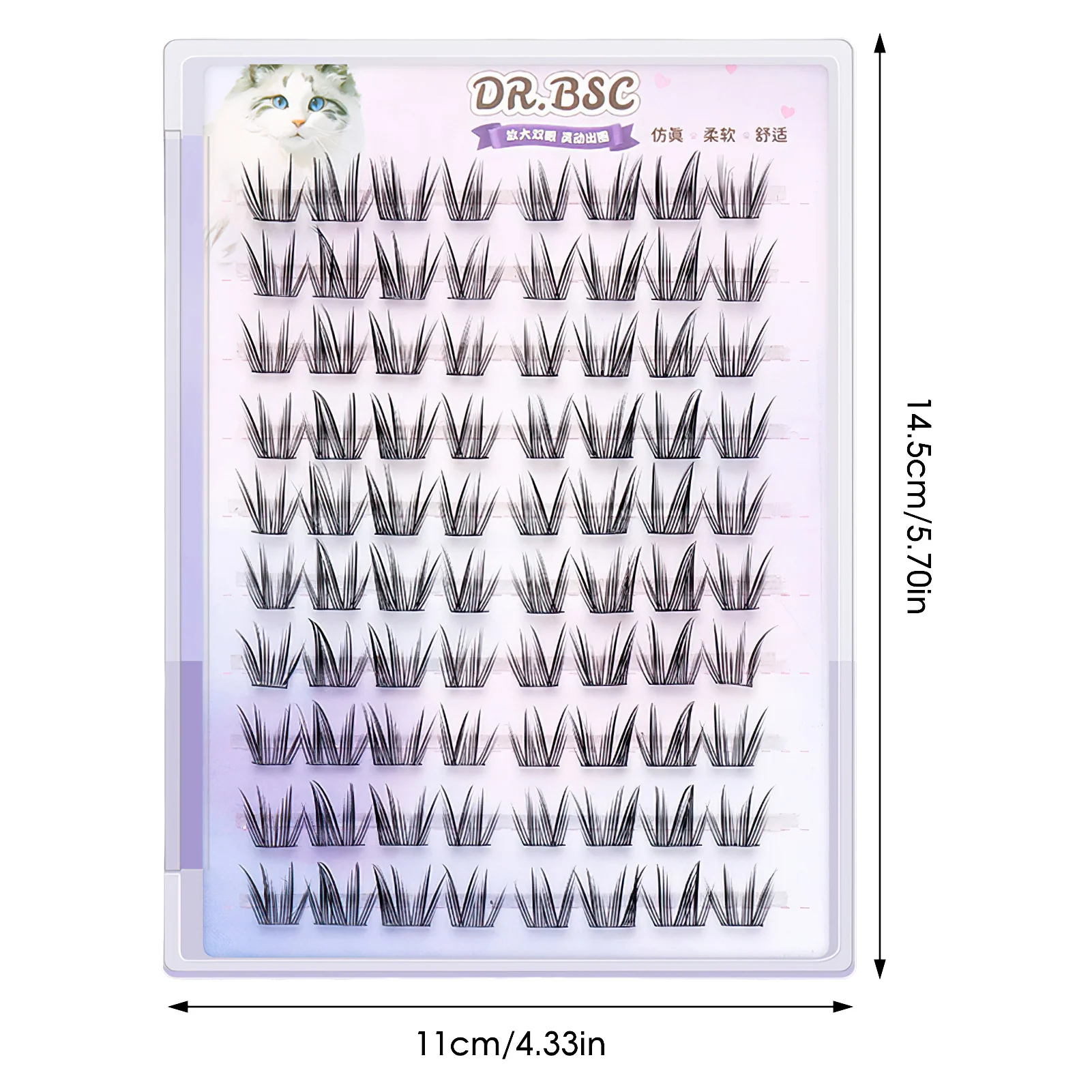 Pestañas postizas naturales en forma de W, sin necesidad de pegamento, grupo de pestañas individuales, herramienta de maquillaje de pestañas segmentadas DIY