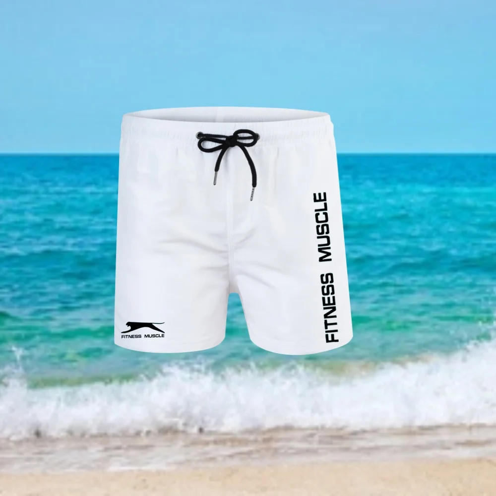 Fashion Board Shorts Men Casual Summer Breathable Shorts Sexy Swim Trunks Low-rise Surf Volleyball Drawstring Boxers