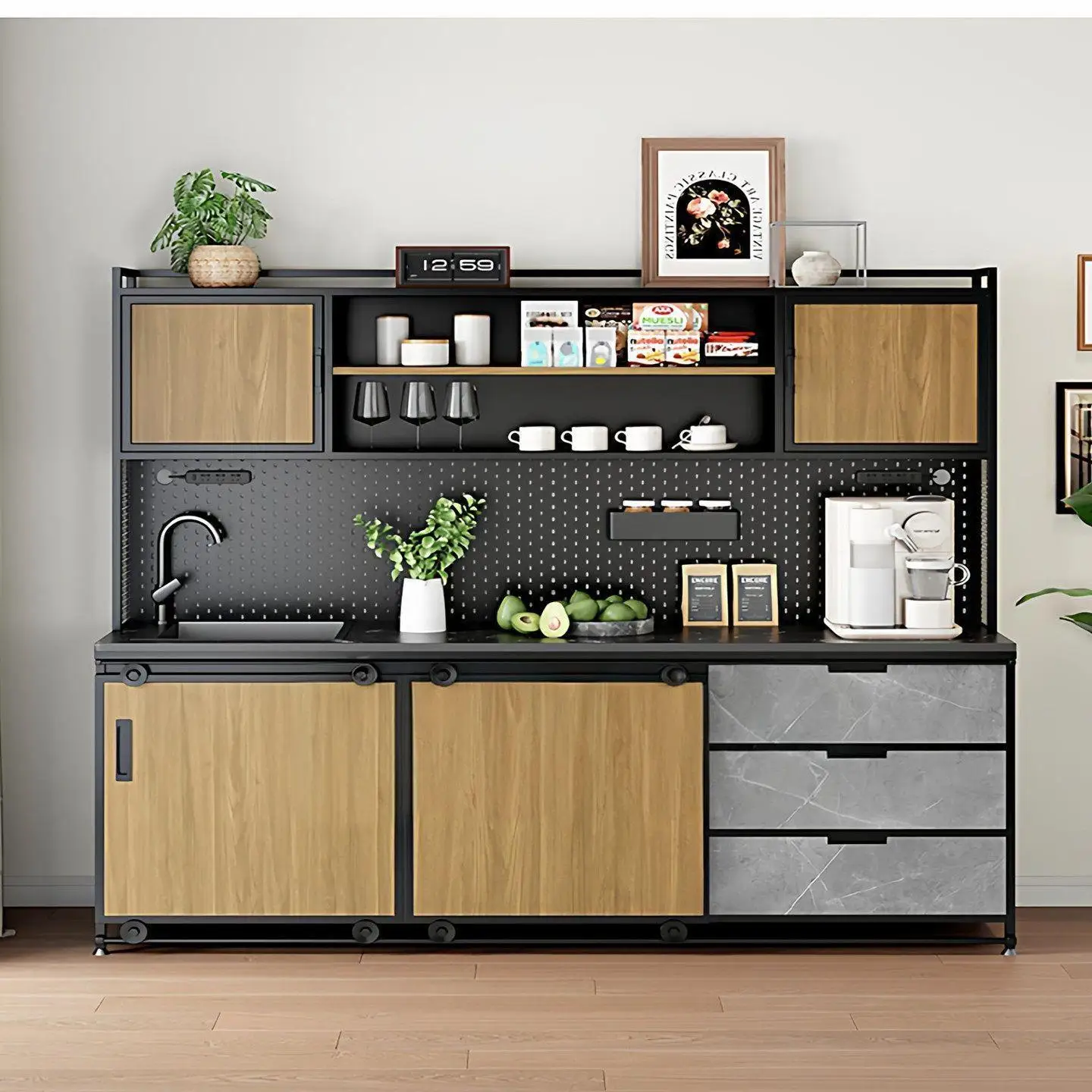 Side cabinet integrated cabinet against the wall Living room water bar Kitchen locker Coffee operation counter Bar