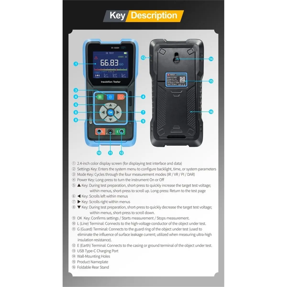 11·11coupon-ir-1000h-medidor-digital-de-resistencia-de-aislamiento-ir-vr-pi-dar-para-circuitos-multinivel-en-mantenimiento-electrico