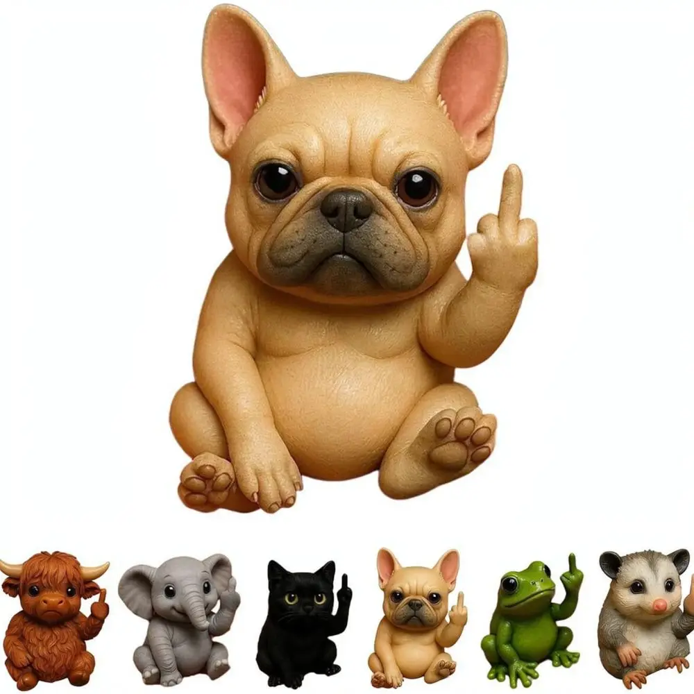 Funny Resin Animal Figurine Middle Finger Sculpture Desktop Ornament Creative Gift For Home Office Decoration Craft