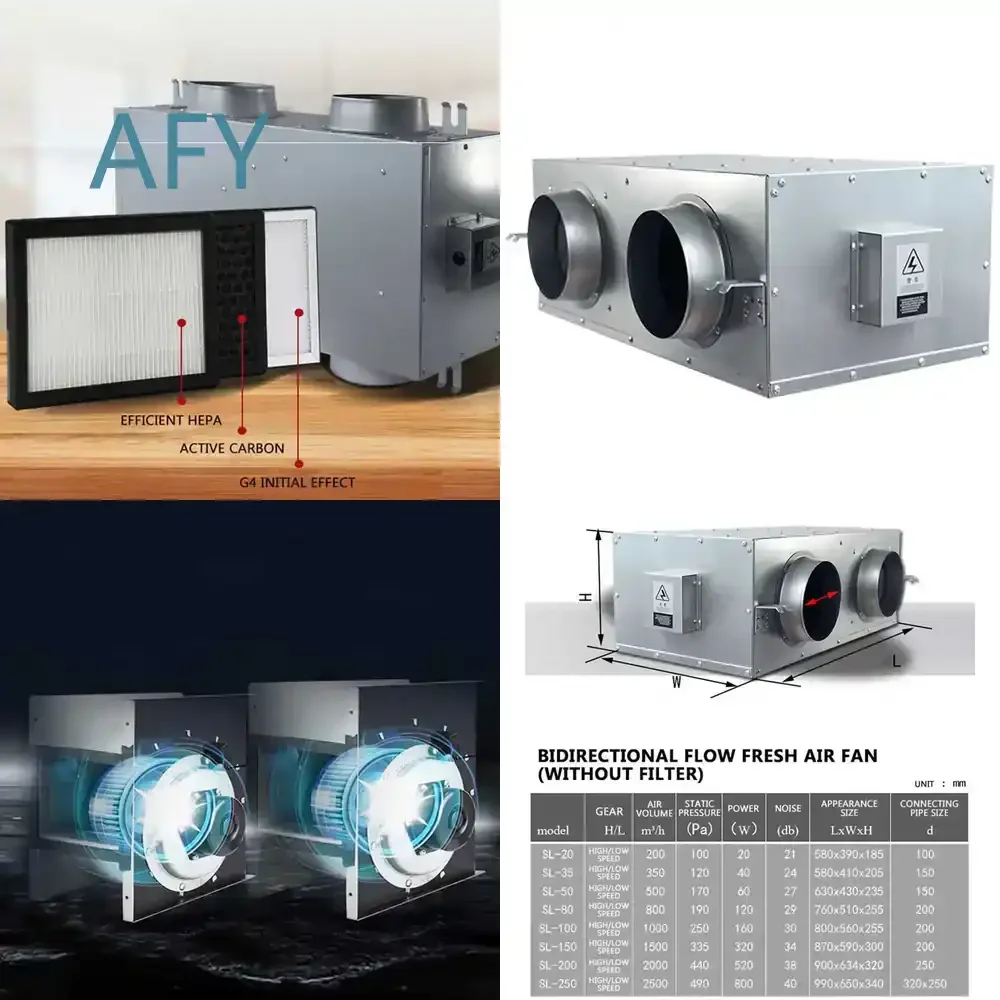 Commercial Flow Fresh Air Fan Air System for Silent Centrifugal Ventilator for Household Exhaust Fan for HVAC Ventilation Air