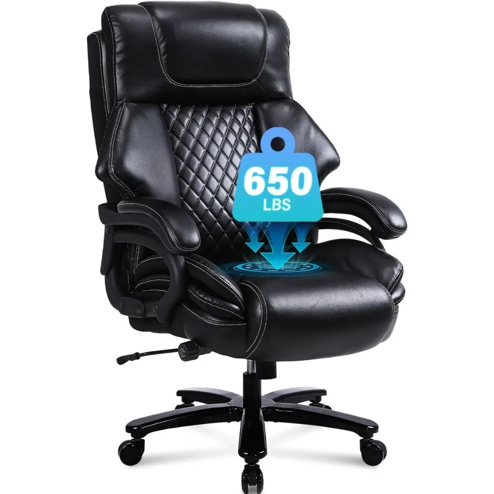 

Big and Tall Office Chair 650lbs Heavy Duty Executive Chair with Adjustable Lumbar Support, Wide Seat, Ergonomic High-Back