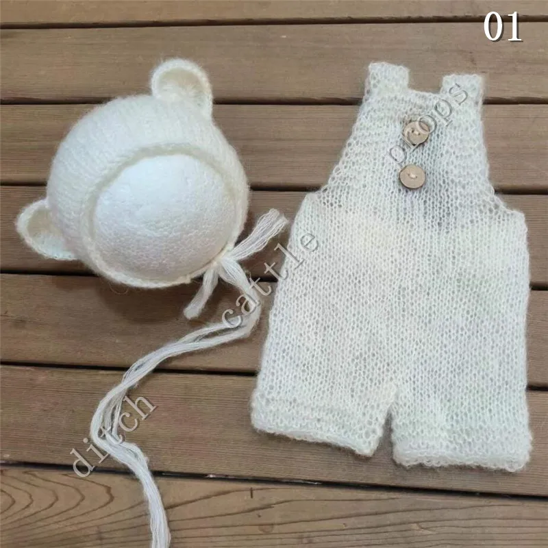 

Newborn Photography Props Mohair Shorts + Ear Hat