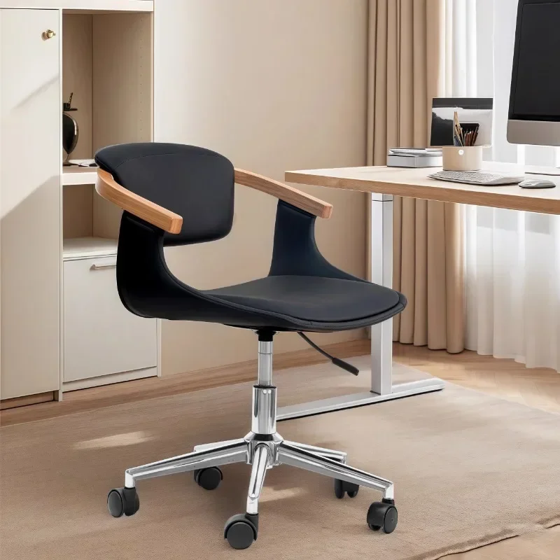 Ergonomic Home Office Chair Mid-Century Modern Study Desk Seat Swivel Base Armchair All-Day Comfort for Computer Chair