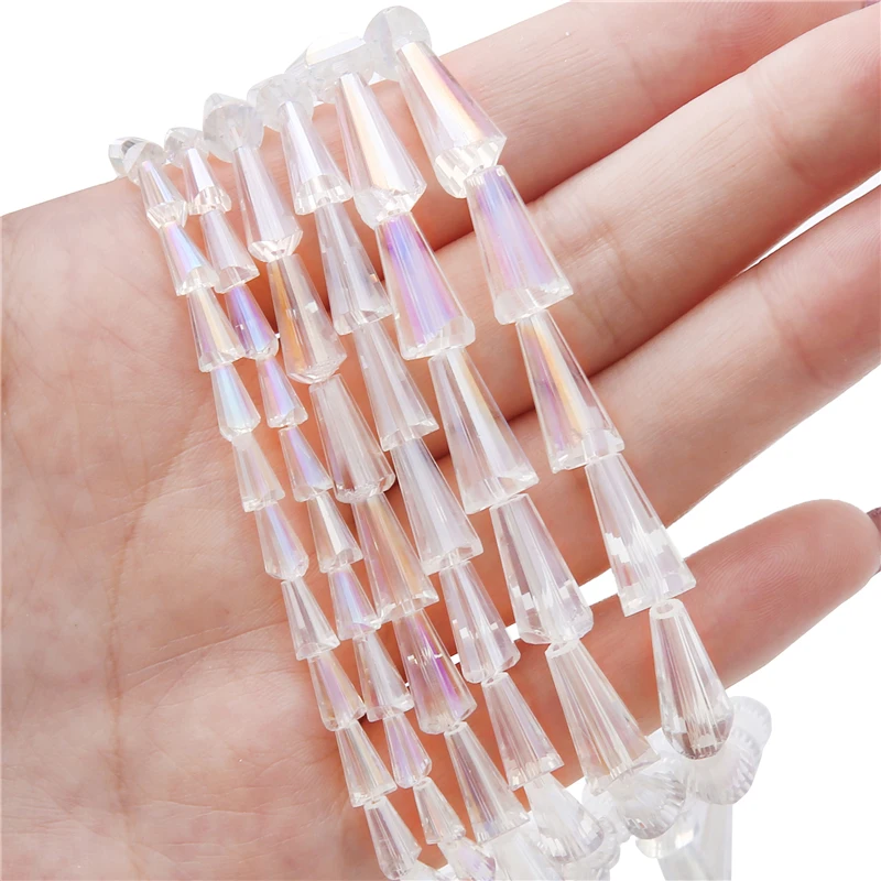 

Tower Shape Austrian Crystal Beads Conical Spire Loose Glass Beads for DIY Bracelet Necklace Jewelry Making Accessories