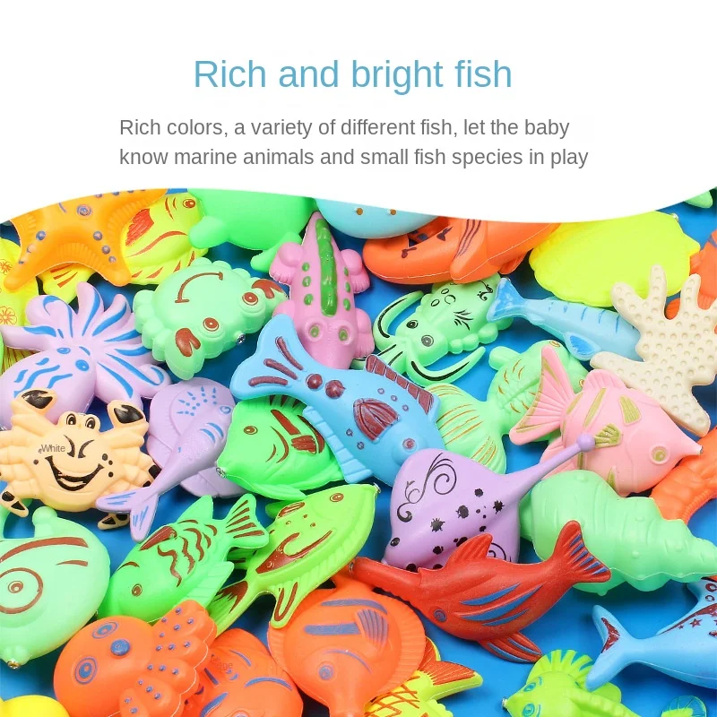 Magnetic Fishing Toy Pool for Boys and Girls, Fun Game for Playing Home, Summer Puzzle Square Night Market Stall Set