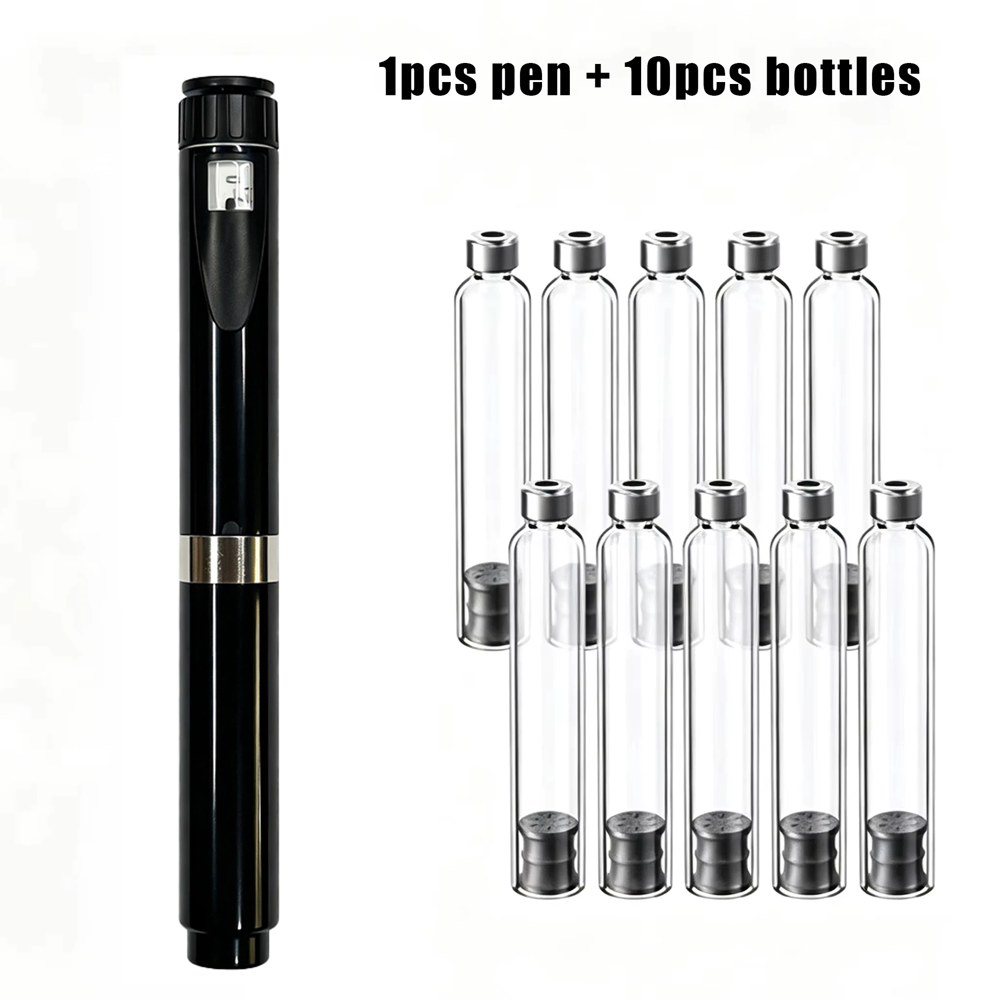 Herbruikbare injectiepen met set van 10 stuks 3ml cartridges, draagbare insuline-injectiepennen, injectiepennen met verstelbare dosering
