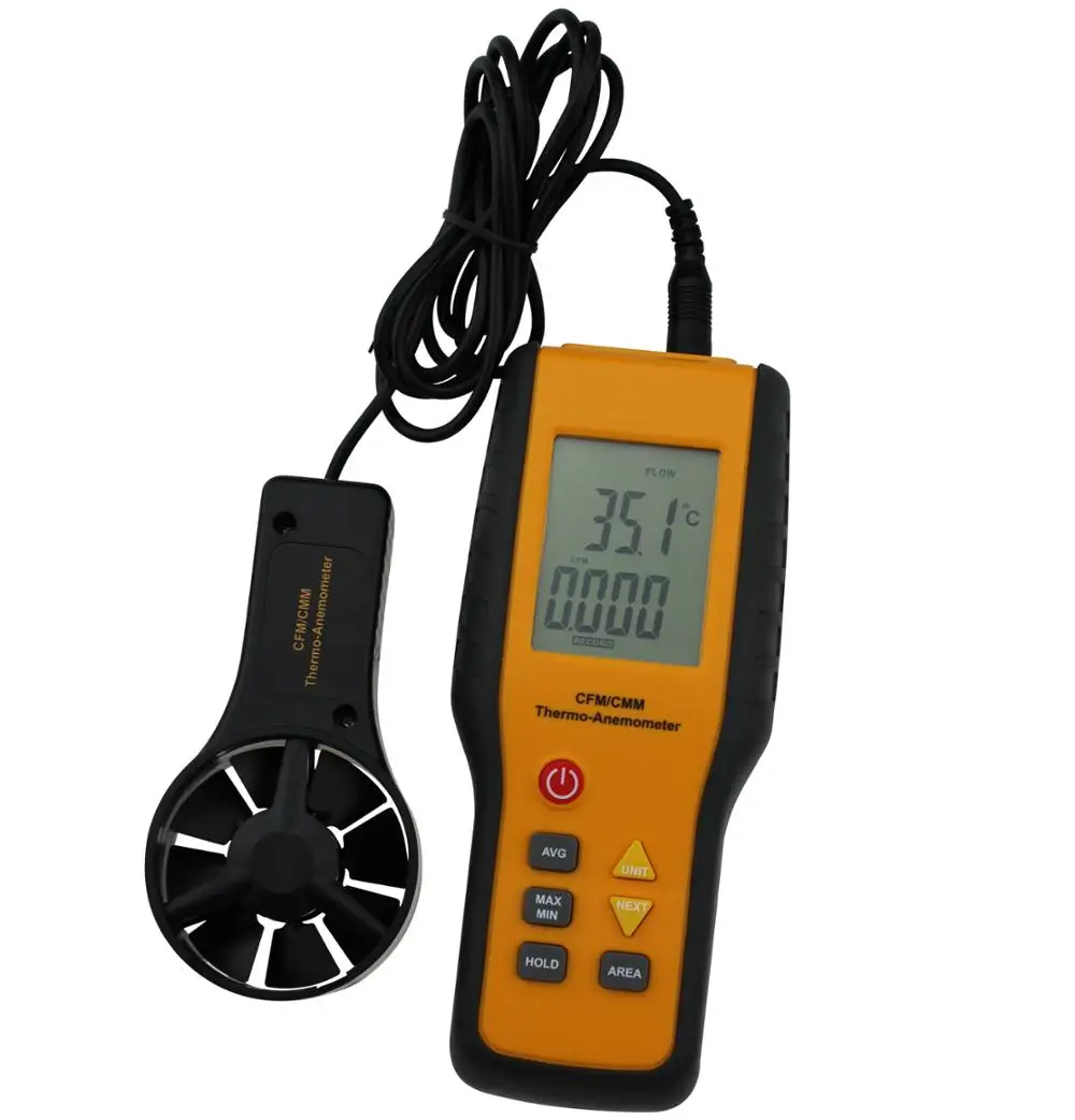 HT-9819 Vane Split Type Air Flow Meter Hot-sale Portable Anemometer with CFM/CMM Measuring Function