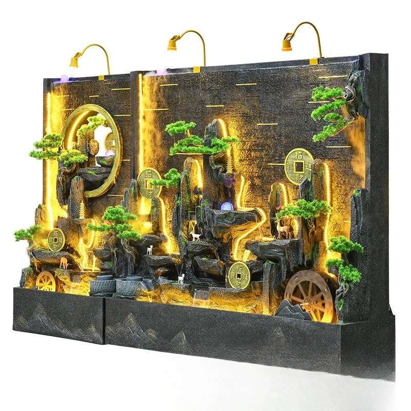 Water curtain wall ornament living room courtyard hotel fish pond ornament