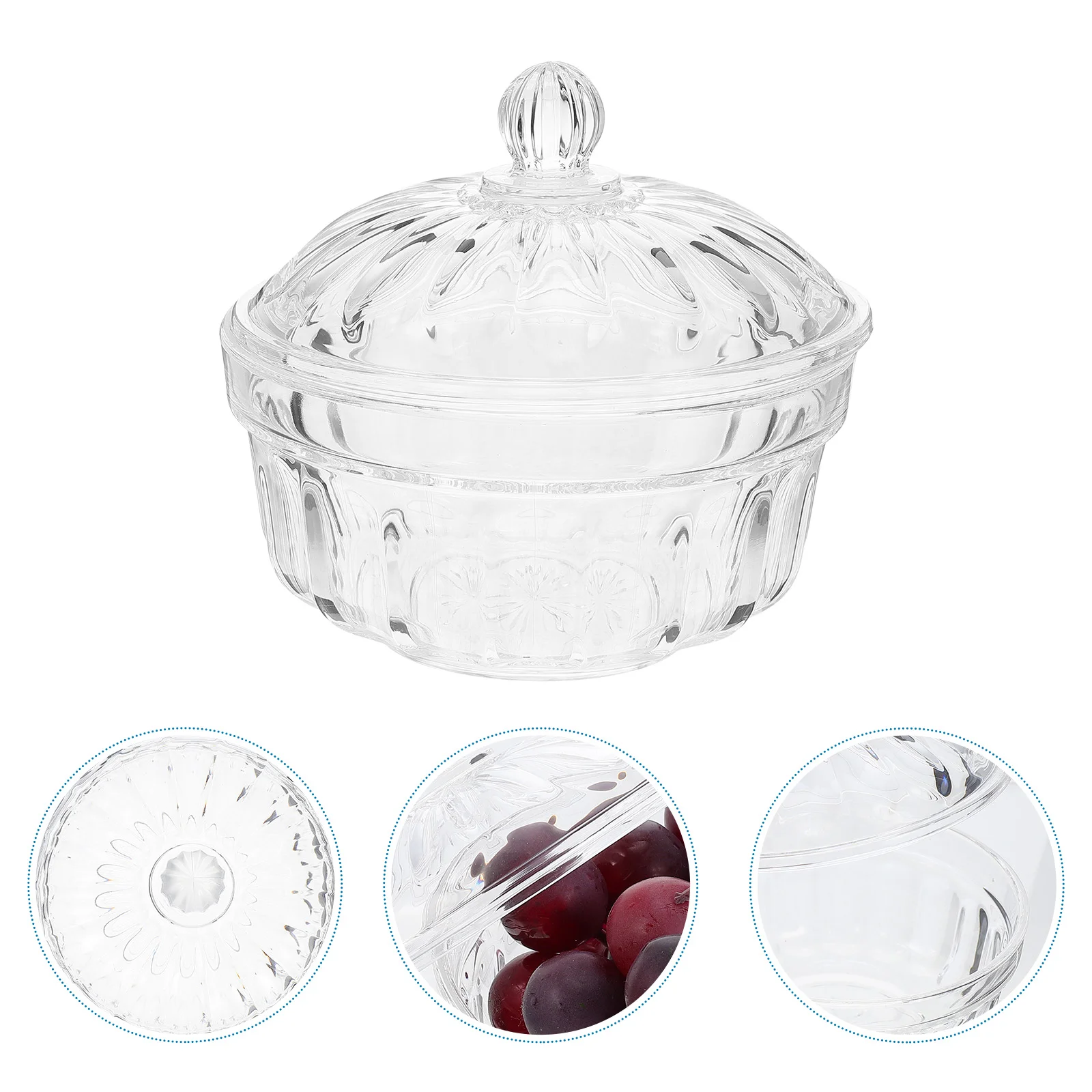 

Acrylic Fruit Bowl Candy Storage Jars with Lids Party Supply Wedding Holder Retro Decor Sealed Snack Serving Cookie