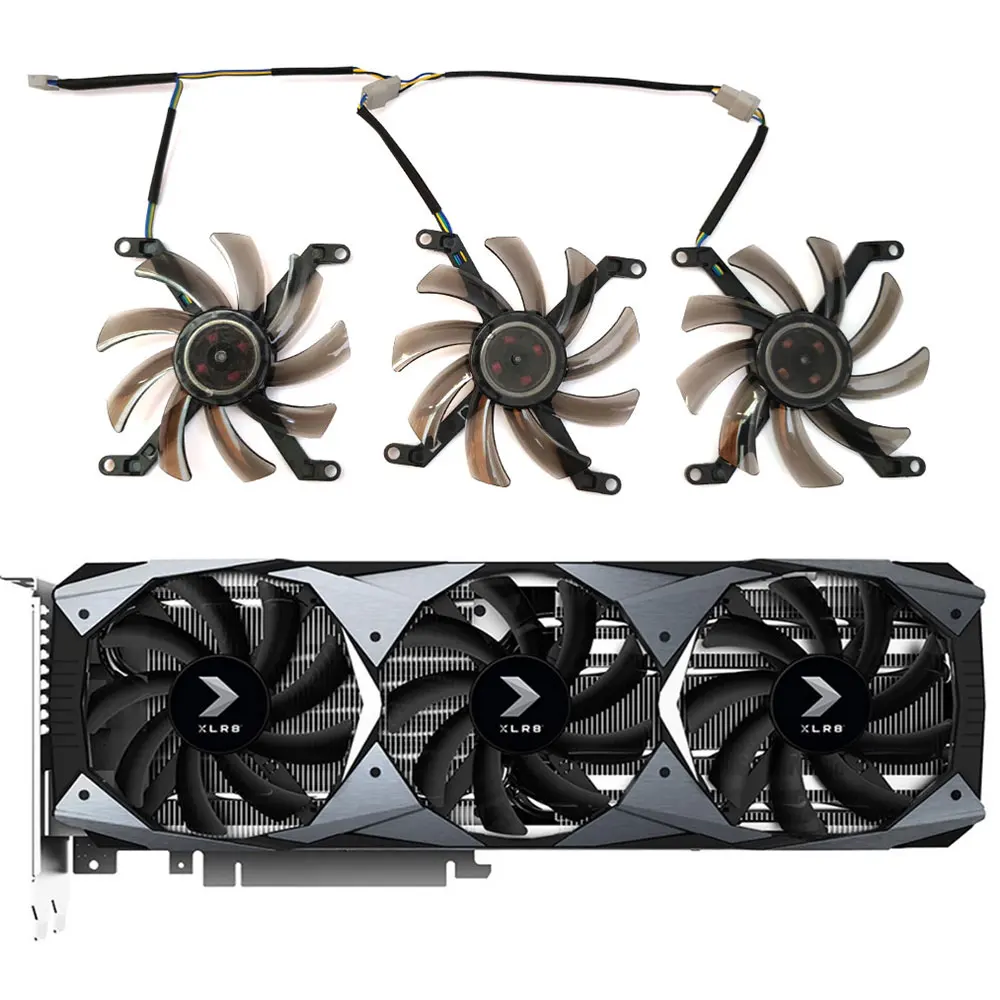 

NEW 3FANS/SET PNY RTX 2080TI XLR8 Gaming GPU Fans，For PNY RTX 2070Super、2080、2080Super、2080TI XLR8 Gaming Video card cooling fan