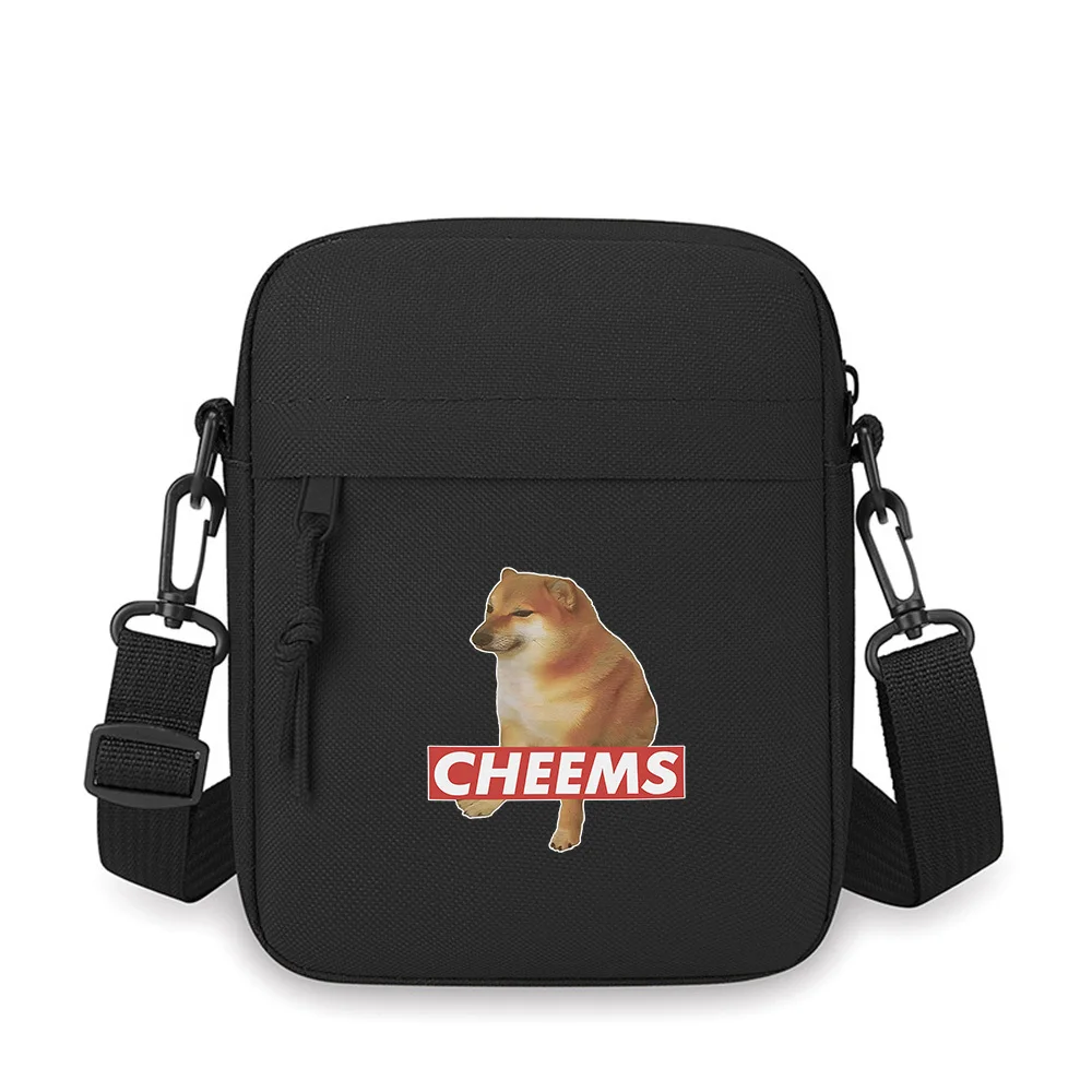 

Cheems meme dog iconic expression Men Crossbody Bag Single Shoulder Women Cartoon Anime Film Printing Design Unisex