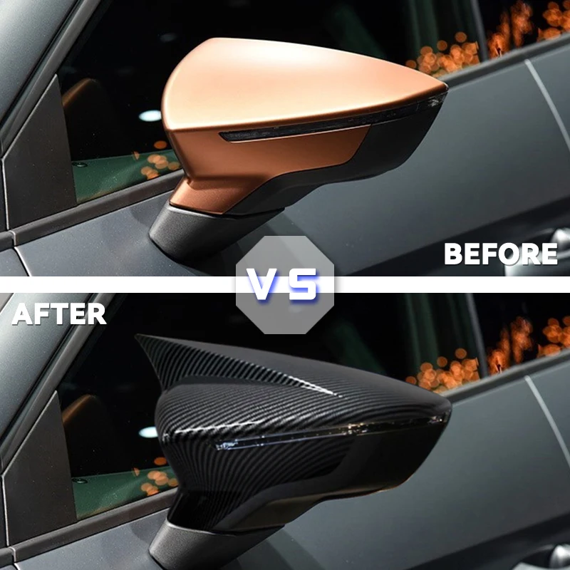 2pcs Car Side Door Rear View Mirror Cover Cap Add on Compatible with SEAT Leon MK3 5F ST FR Cupra Ibiza Mk5 Arona KJ7 2017-2020 view 2