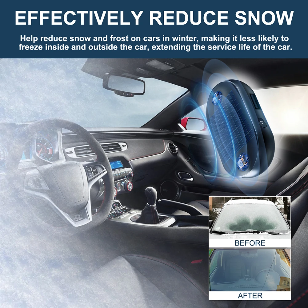 Solar/USB Car Window Glass Anti-ice Snow Remover Active Electrons Winter Deicing Device Molecular Interference Snow Remover