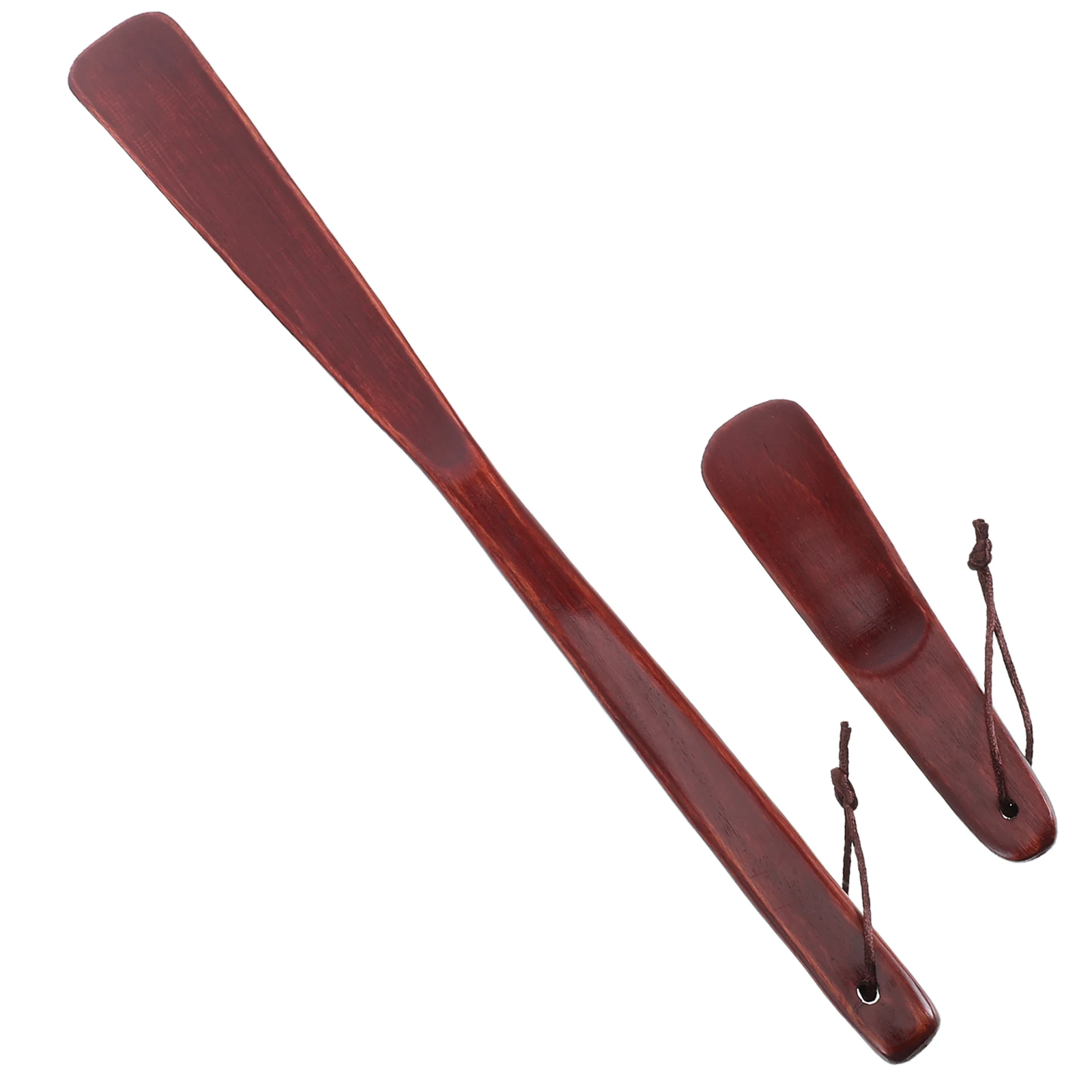 

2Pcs Wooden Shoehorn Set Long Handle Durable Wood Construction Lightweight Compact Travel Friendly Effortless Insertion