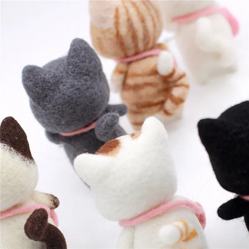 Creative Teddy Dog Cat Animal Wool Felting Package Material Handmade Toy Doll Felt Poked Unfinished DIY Arts Crafts Needlework