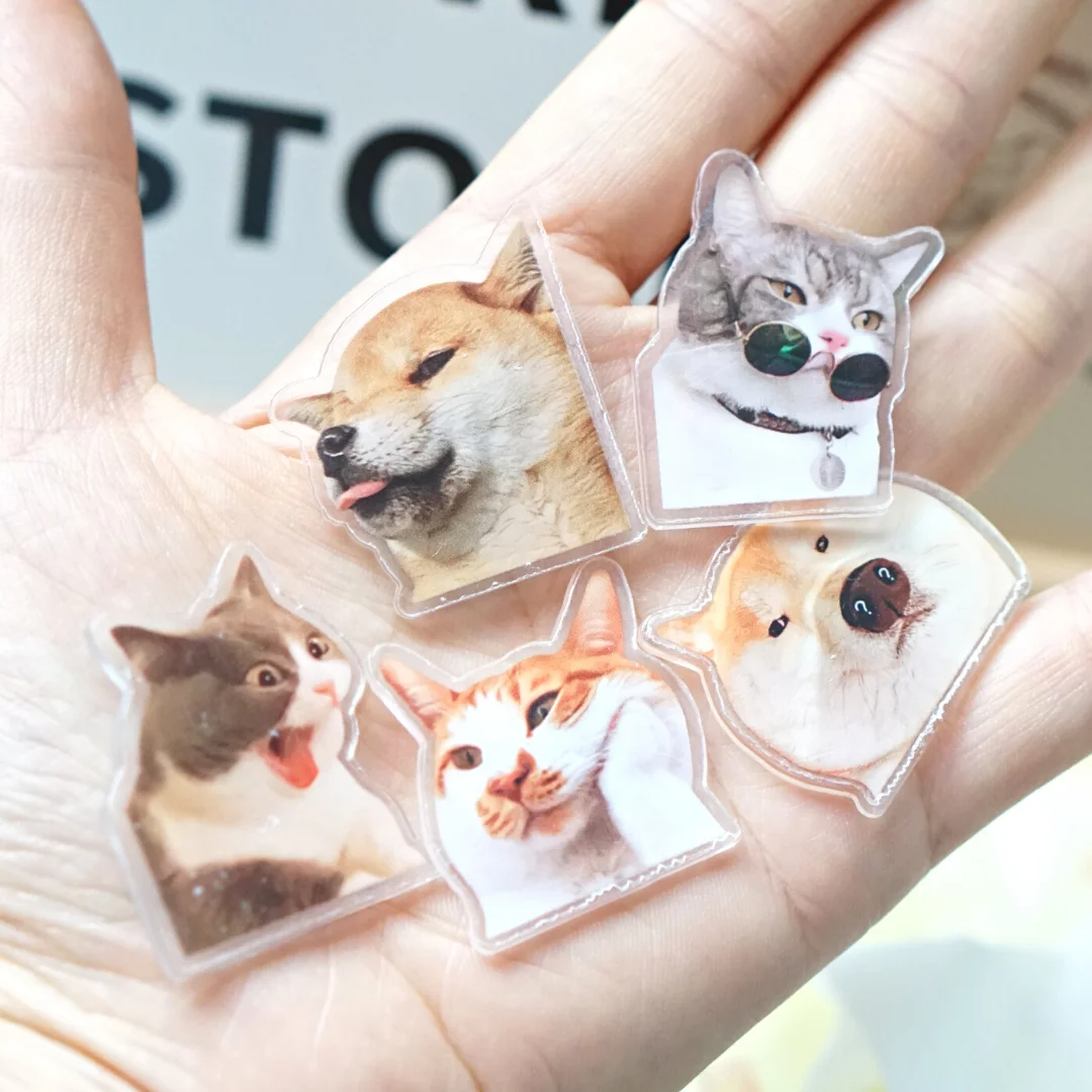 5 Pieces Cat and Dog Fridge Magnet Cute Pet Magnetic Stickers Suit for Refrigerator Home and Kitchen Decorations Creative Gift