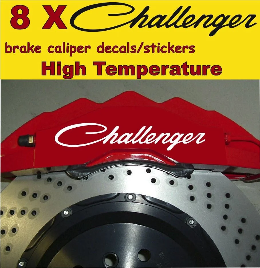 

For 8 X Challenger Dodge Brake Caliper Decals Stickers Graphics Vinyl Emblem Logo Car Styling