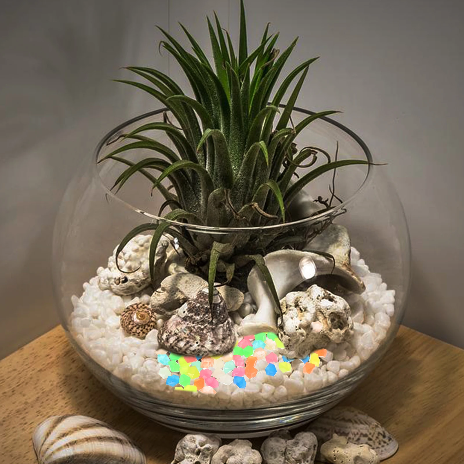 

200Pcs Night Glow Stones Premium Resin Decorative Aquarium Landscaping Rocks Luminous Garden Accessory Aquarium Stones