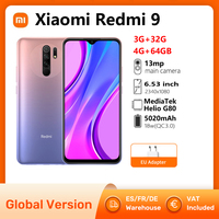 Xiaomi Redmi 9 Global Version 4G Smartphone MediaTek Helio G80 Octa Core 13MP Quad Camera Cellphone 5020mAh 6.53\