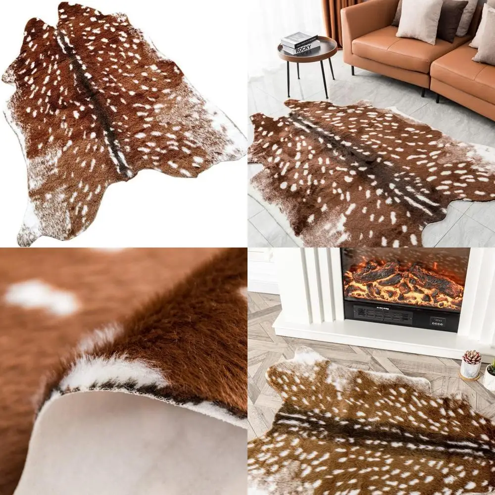 

Ковер из коровьей шкуры с принтом оленя сика, 5x6 футов, для декора гостиной в западном стиле