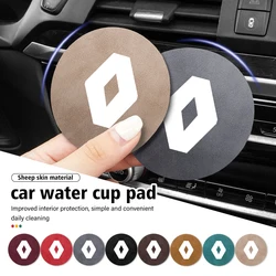 Sheepskin Car Coaster Anti-slip Mat Water Cup Pad Accessories For Renaul Koleos Kadjar Scenic Megane Sandero Grand Sill