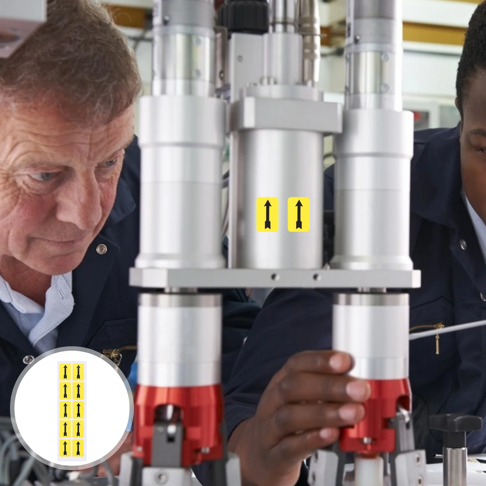 10 pezzi di freccia che indica la direzione adesiva affidabile attenzione richiesta decalcomania per la palestra dell'ufficio del centro comunitario della fabbrica di attrezzature