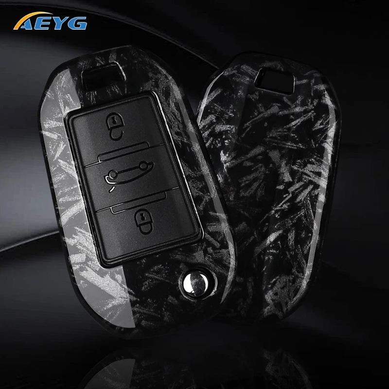 ABS Carbon Fiber Car Key Case Cover For Peugeot 208 2008 308 3008 508 408 307 4008 for Citroen C3 C4 C5 C6 C8 keychain