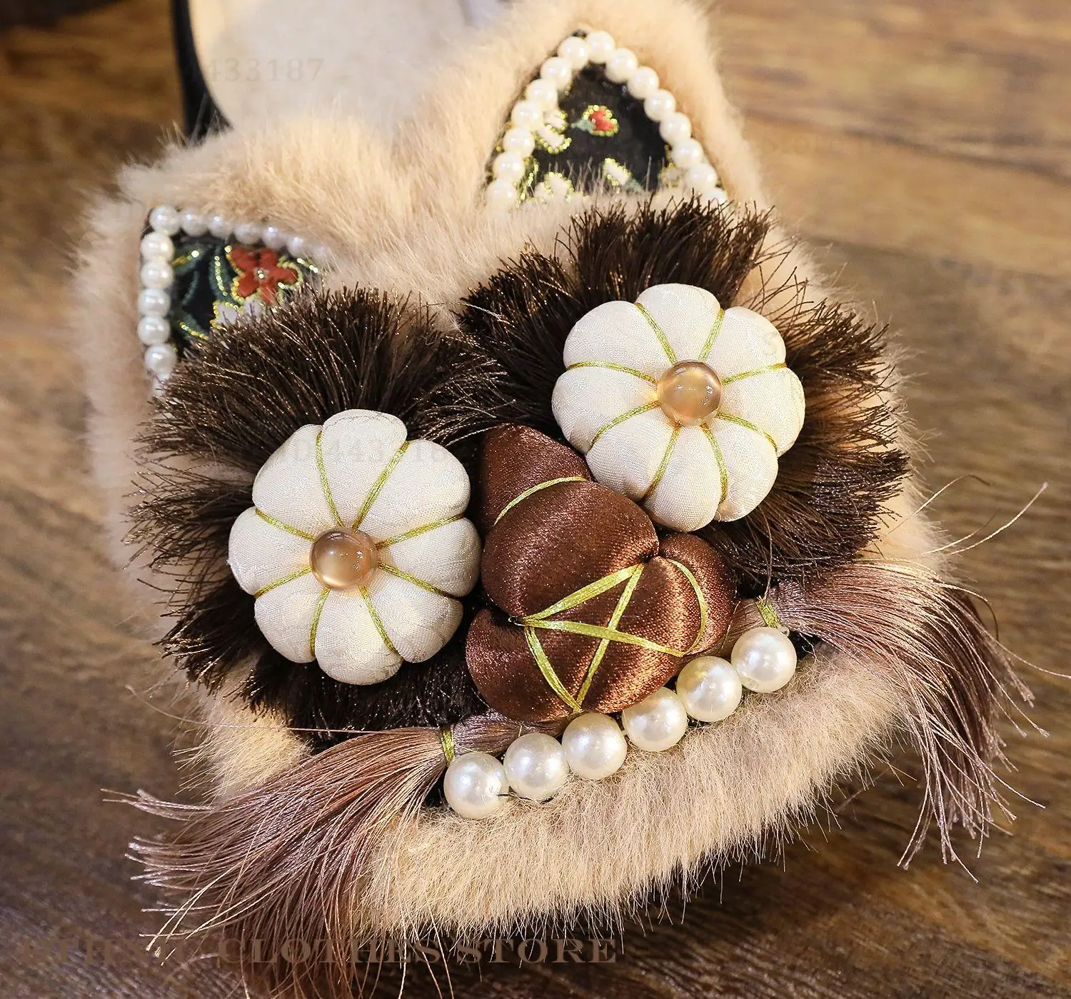 Chinese Ethnic Style Handmade Tiger Head Shoes Spring and Summer New Women's Slippers Exquisite Flat Shoes New Year Shoes