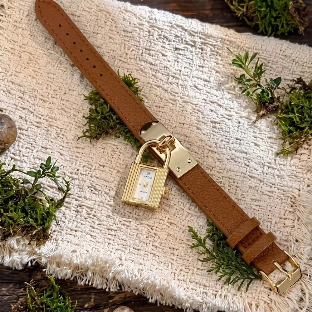Fashion Lock Design Watches for Women PU Leather Precise Wrist Watches Soft Elegant Quartz Watch Female Gifts