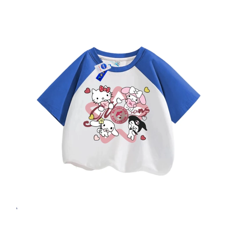 

Cute My Melody Clothes Girls Sanrio Kawaii Anime T-Shirt Summer Cartoon Babys Light Cotton Rotator Sleeve Short Sleeve Kid Gift