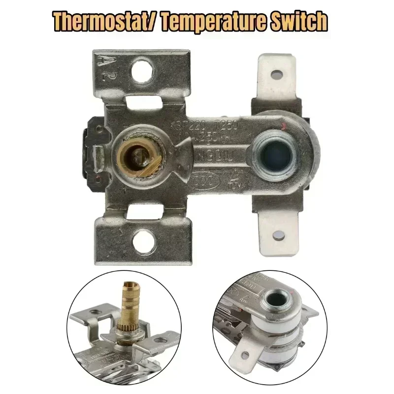 

AC 250V 16A Adjustable 90 ℃ Temperature Switch Bimetal Heating ThermostatKDT-200 For Test Measurement Tool Accessory