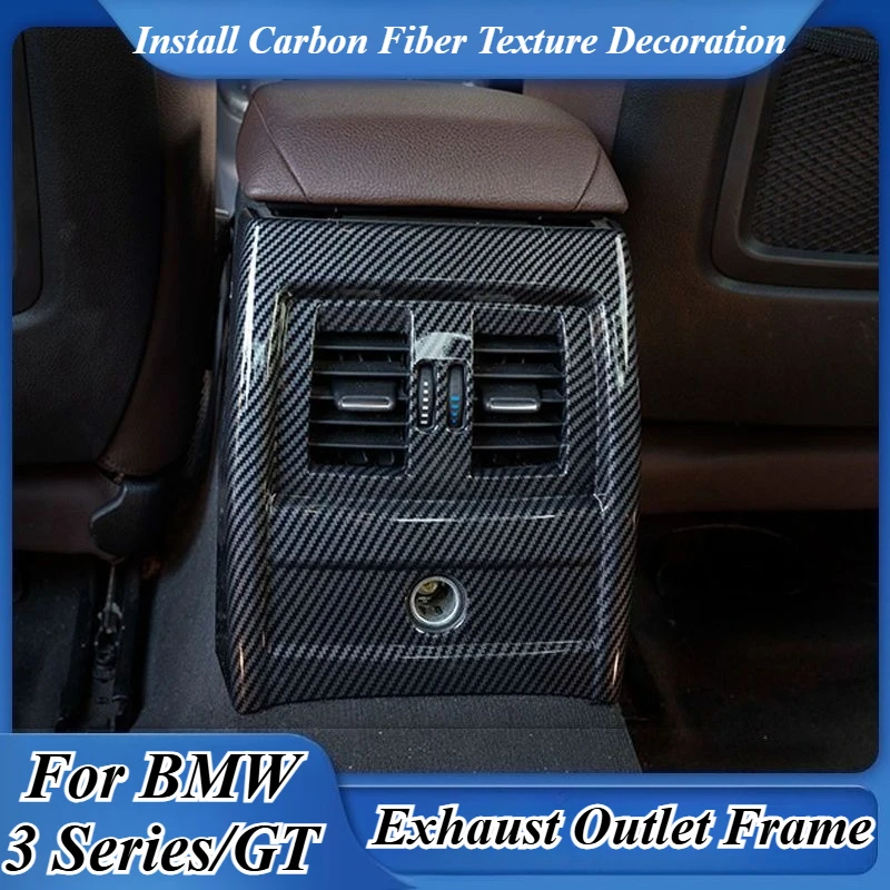 

For BMW 3 Series G20 G21 320Li 2013-2019 Rear Seat Kick Guard Protector Carbon Fiber Texture Anti Kick Mat Air Vent Outlet Frame