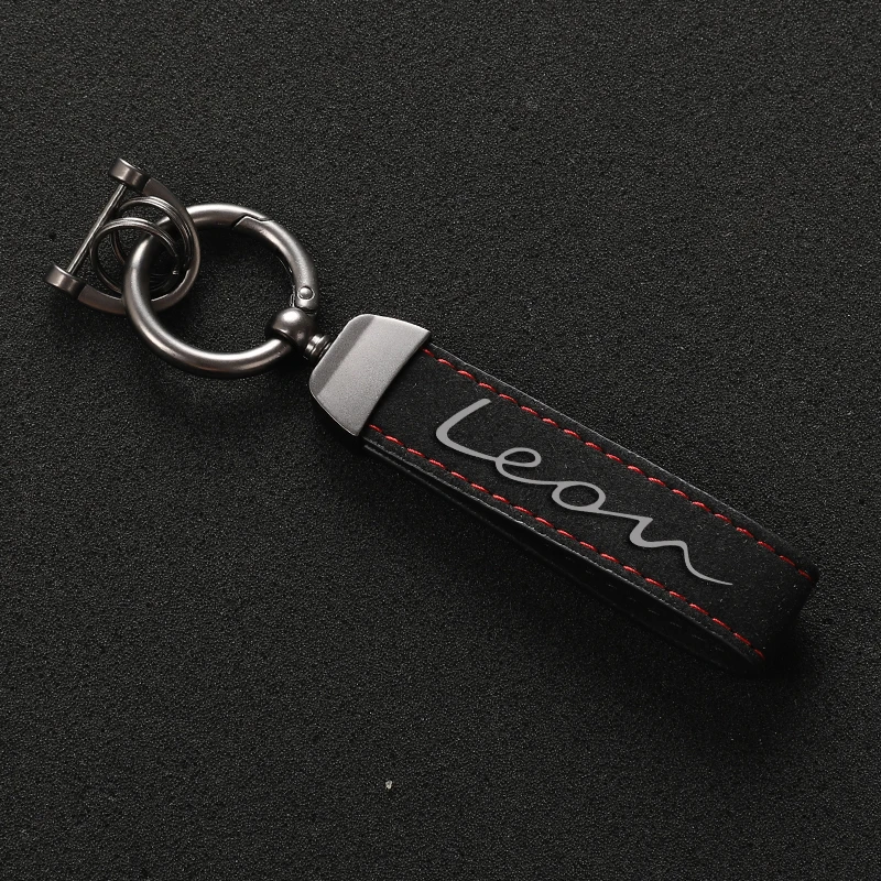 High Quality Suede Leathe Leon Keychain Key Ring For Seat Leon MK1 MK2 MK3 1 2 3 1M 1P 5F 1999-2015 2016 2017 2018 2019 2021 Car