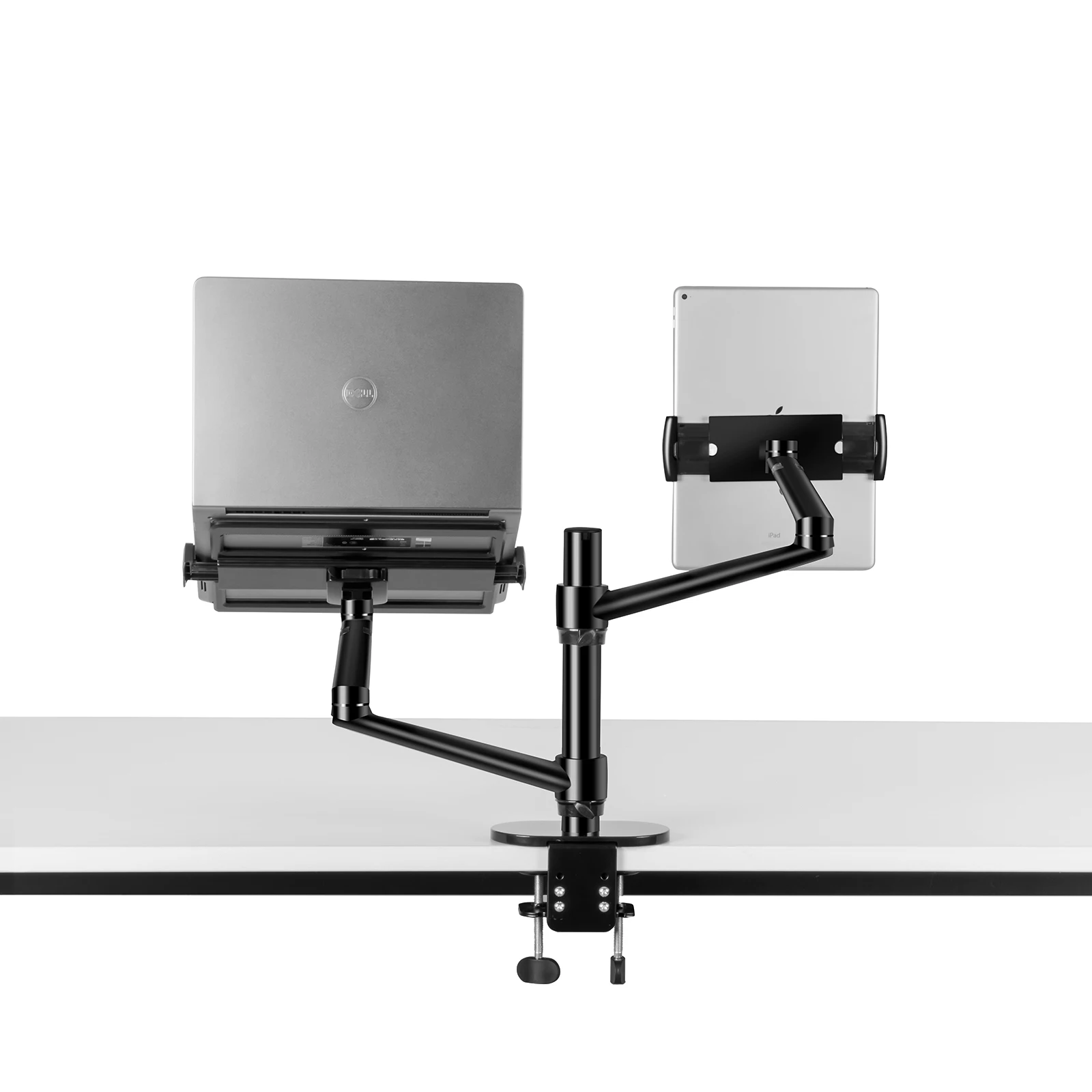 

Height Adjustable Desk Mount Clamp Multi Dual Laptop Arm and Tablet Stand Holder for 11-17inch PC 5-13inch Tablet