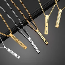 Onlyfans Engrave Name Pendant Cylinder Necklace for Women Stainless Steel Jewelry Personlized Custom Birthday Gifts