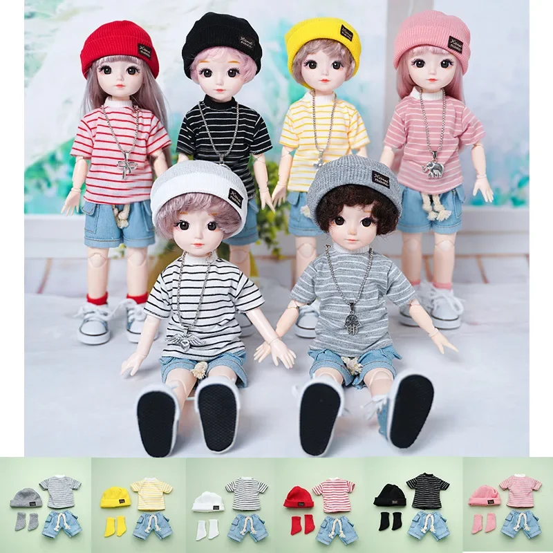 Pakaian boneka 30cm, Set kaus boneka BJD 1/6 untuk anak perempuan dan hadiah mainan aksesoris boneka