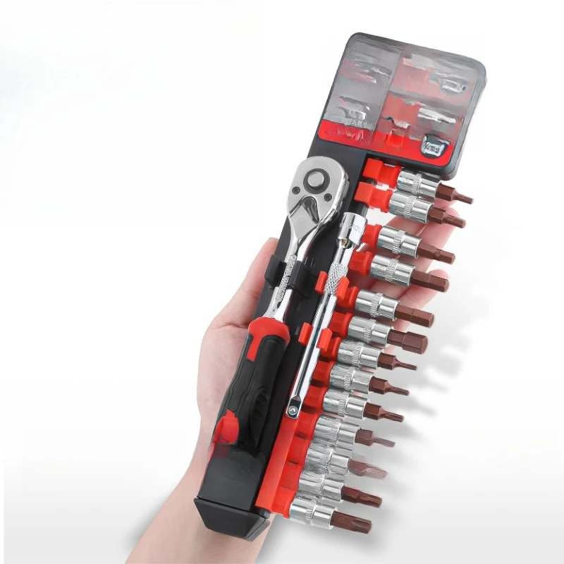 Wrench set, hexagonal screwdriver sleeve, quick wrench auto repair tool set