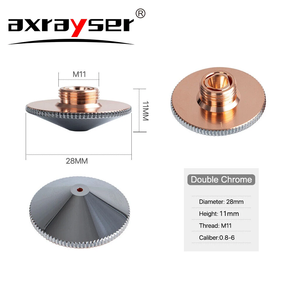 1/10 Stück Laserdüse Durchmesser 28 H15/H11 M11 Kaliber 0,8-6,0 Einzel-/Doppelschichten für Raytools Precitec WSX Faserlaser-Schneidkopf – Detail 5