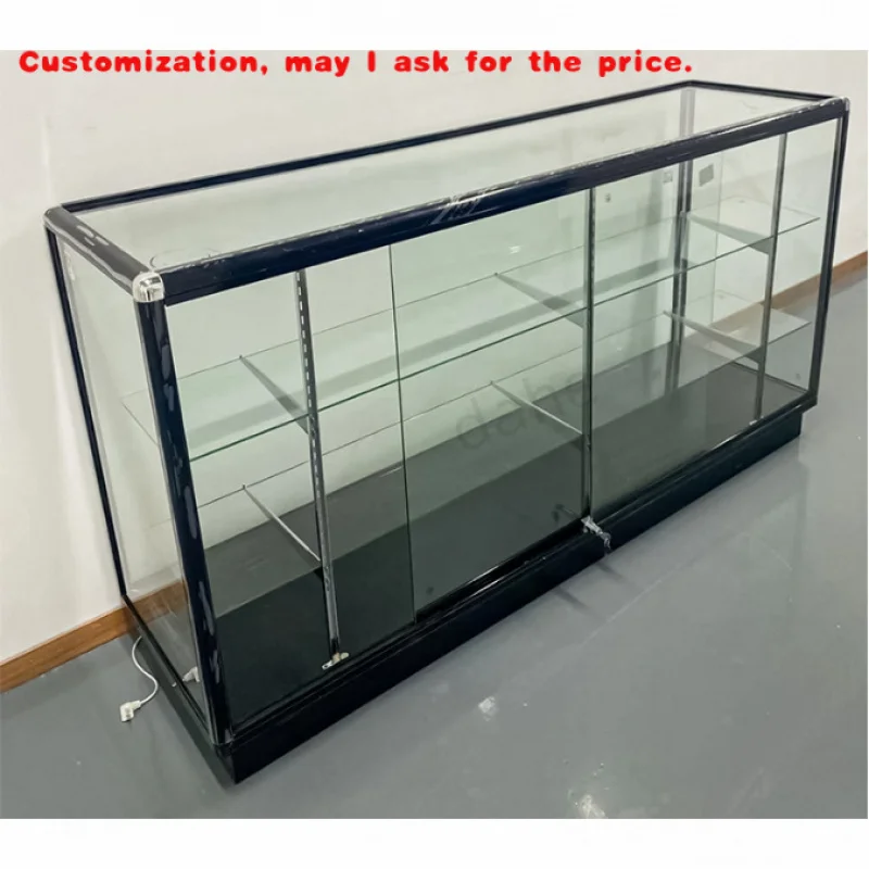 

custom.Retail Shop Furniture Lockable Glass Display Showcase with Led Light Display Cases Smoke Shop