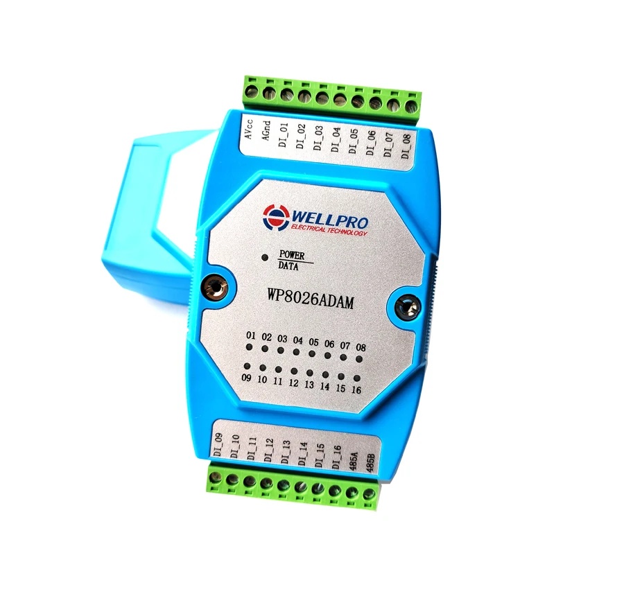 WELLPRO WP8026ADAM 16DI modulo di ingresso digitale optoaccoppiatore isolato RS485 MODBUS RTU comunicazioni