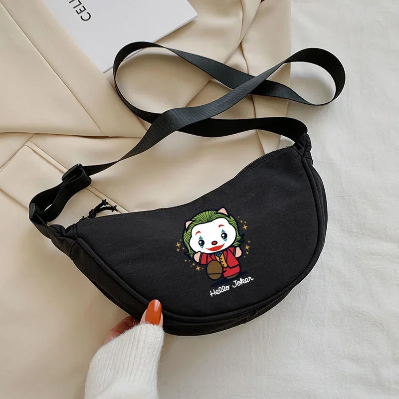 HelloKittys Women Handbag Canvas Teenager Shoulder Bags Ladies Casual Korean Style Capacity Handbag Anime Crossbody Purse Bag