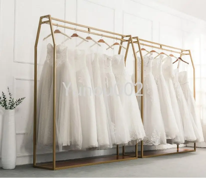 Wedding Dress Rack, Display Rack Wedding Dress Shop High-grade Floor Hanger, Special Wedding Dress Rack for Film Studio Golden