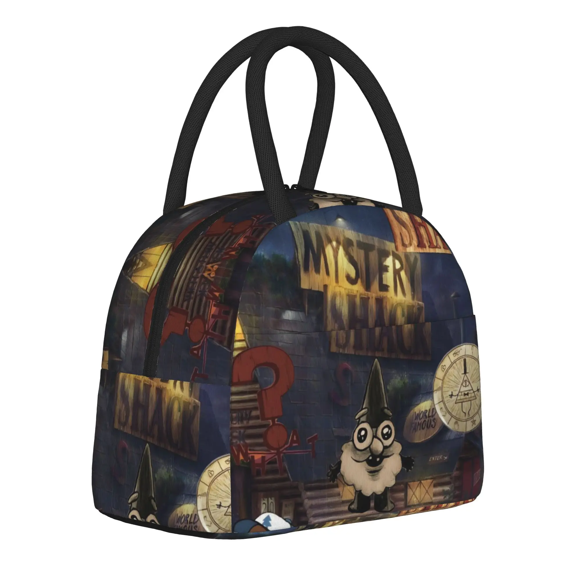 G-Gravity Falls Insulated Lunch Bags for Men Women  Food Container Portable Thermal Cooler Lunch Boxes For Travel